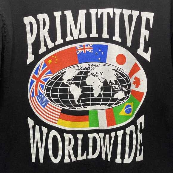 Primitive Worldwide Black T-Shirt Large - Picture 2 of 5